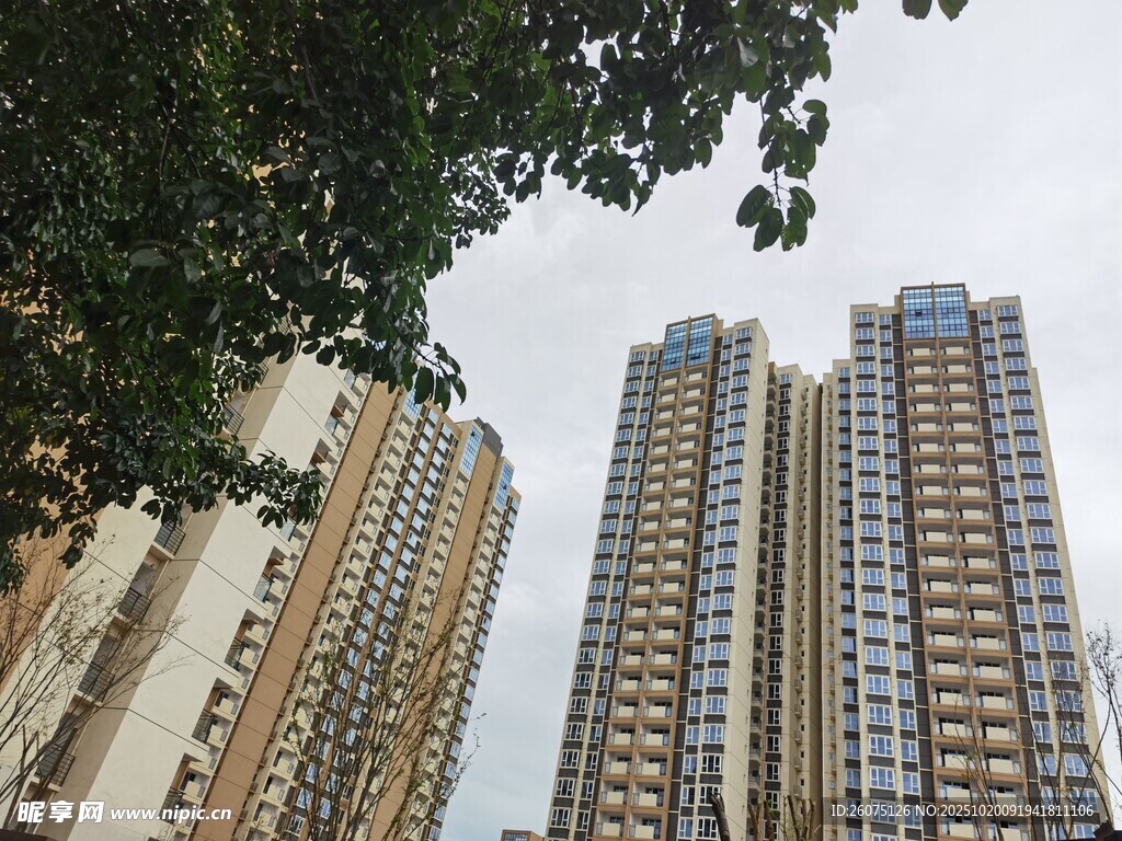 城市中的高层住宅楼