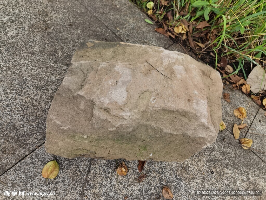 路边的一块灰色石头