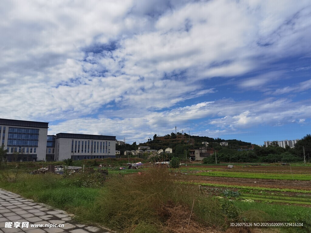 户外开阔建筑风景图