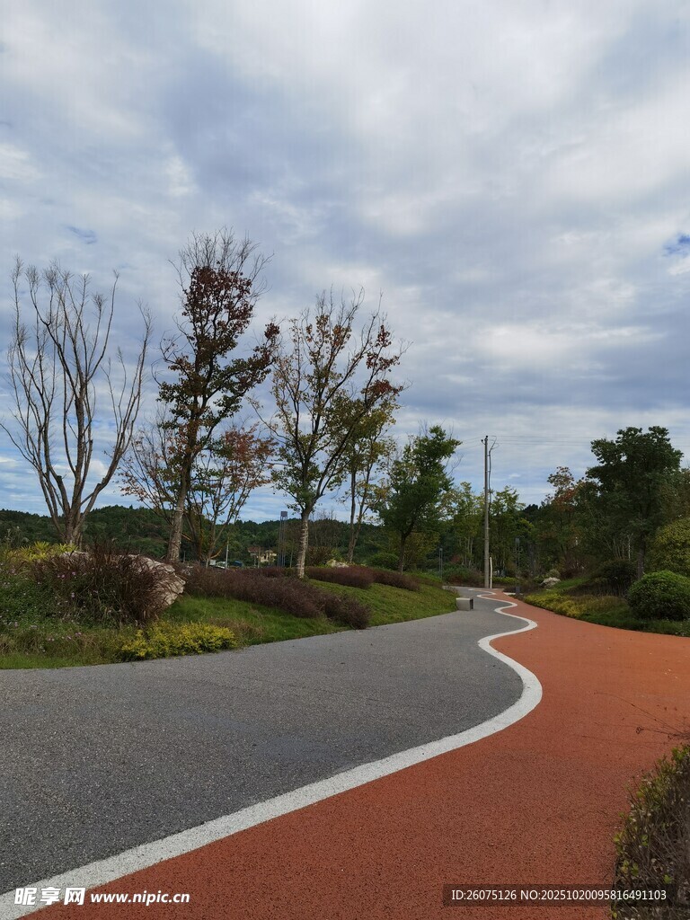 蜿蜒多彩的户外骑行道路