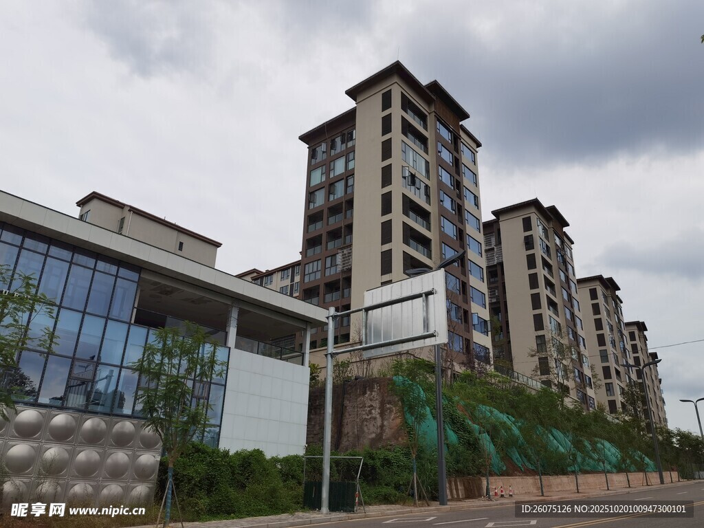 现代高层住宅建筑群景观
