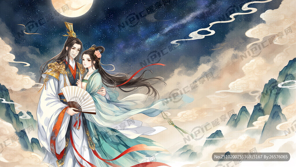 牛郞织女相会。符合中国式汉民族