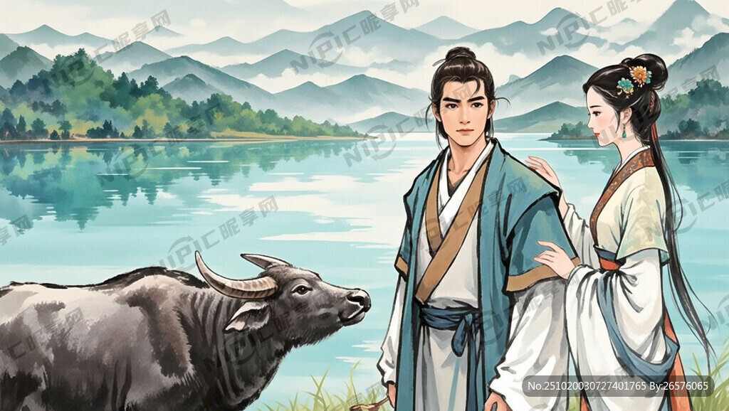 远外湖边牛郞织女对话。 