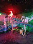 梦幻灯光下的儿童游乐场景