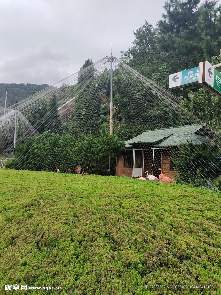 山林间的小屋与灌溉设施