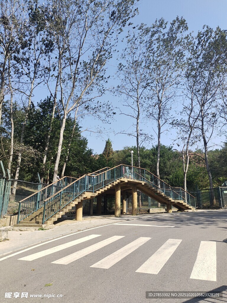 户外道路旁的斜坡与桥梁