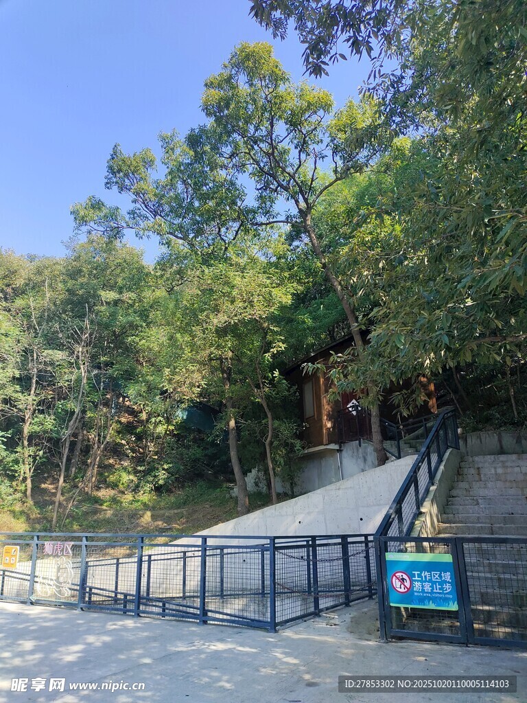 山林中的古朴建筑入口