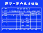混凝土配合比标识牌展示