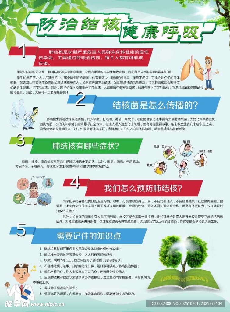 肺结核预防宣传单页