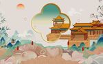 古风山水间的中式建筑