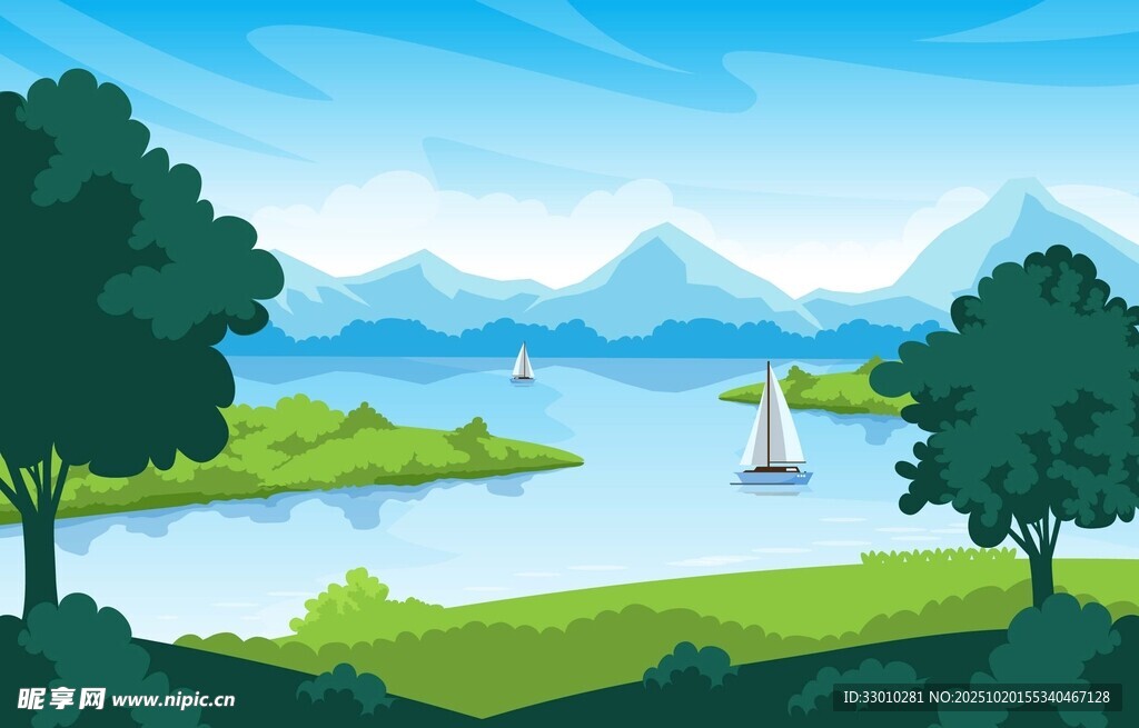 湖畔风光 自然美景如画