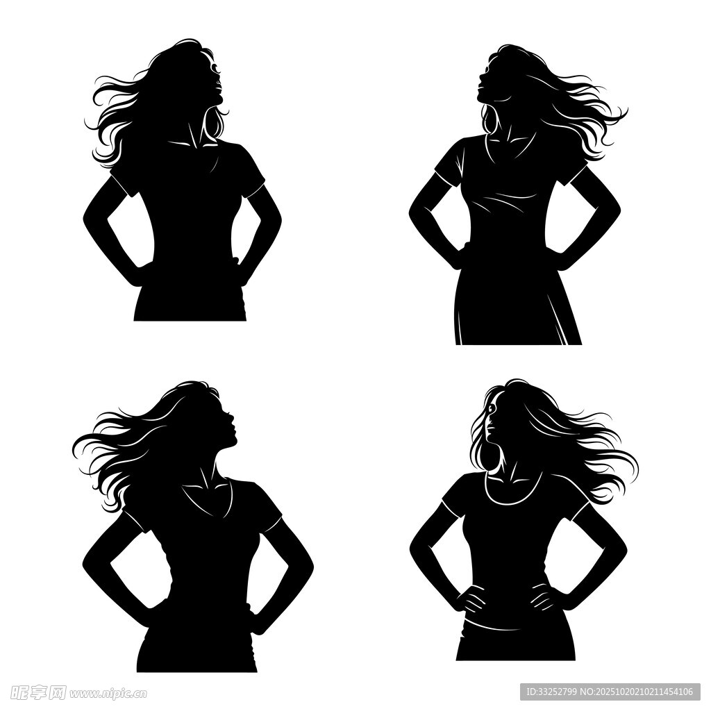 女性动感剪影 