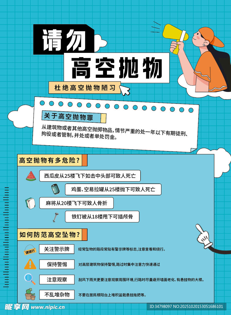 高空抛物宣传海报