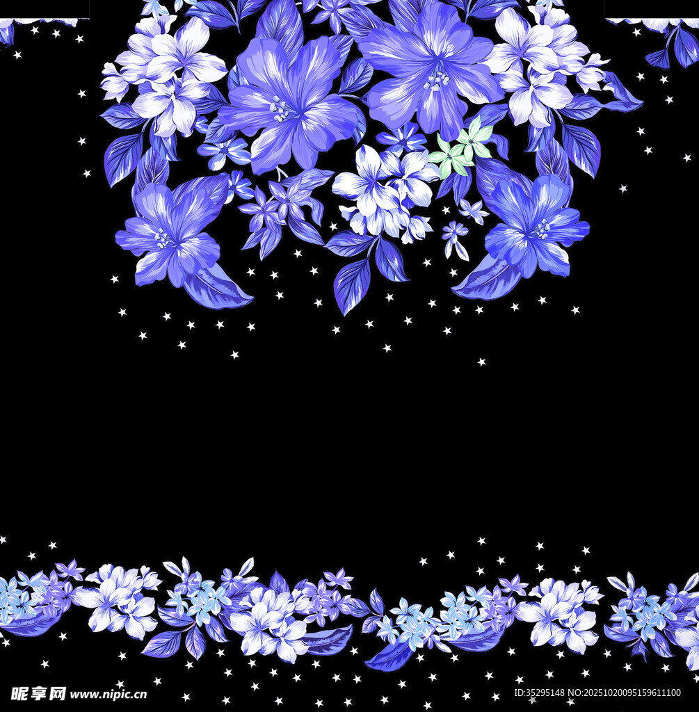 紫色花卉装饰图案