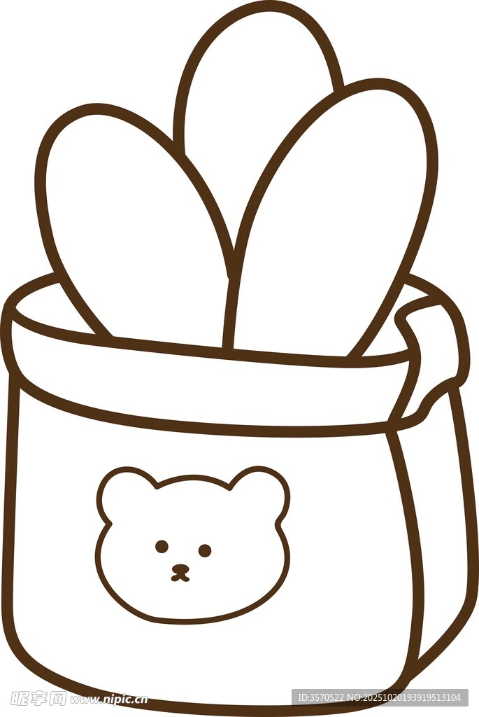 小熊图案袋中的可爱物品