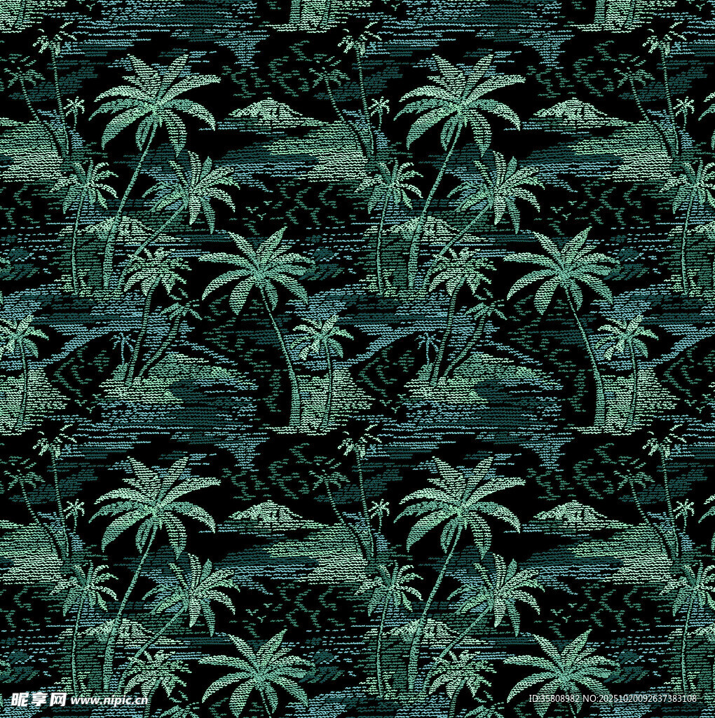 热带丛林风植物图案纹理
