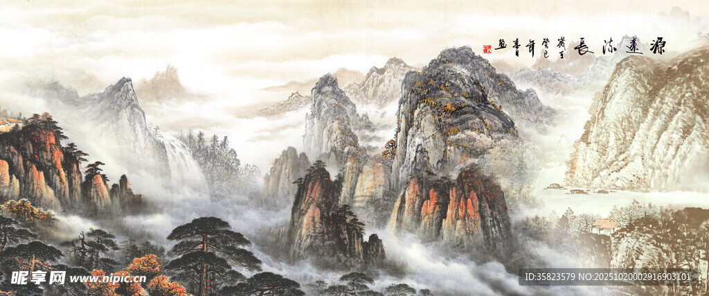 泰山旭日东升泰山图