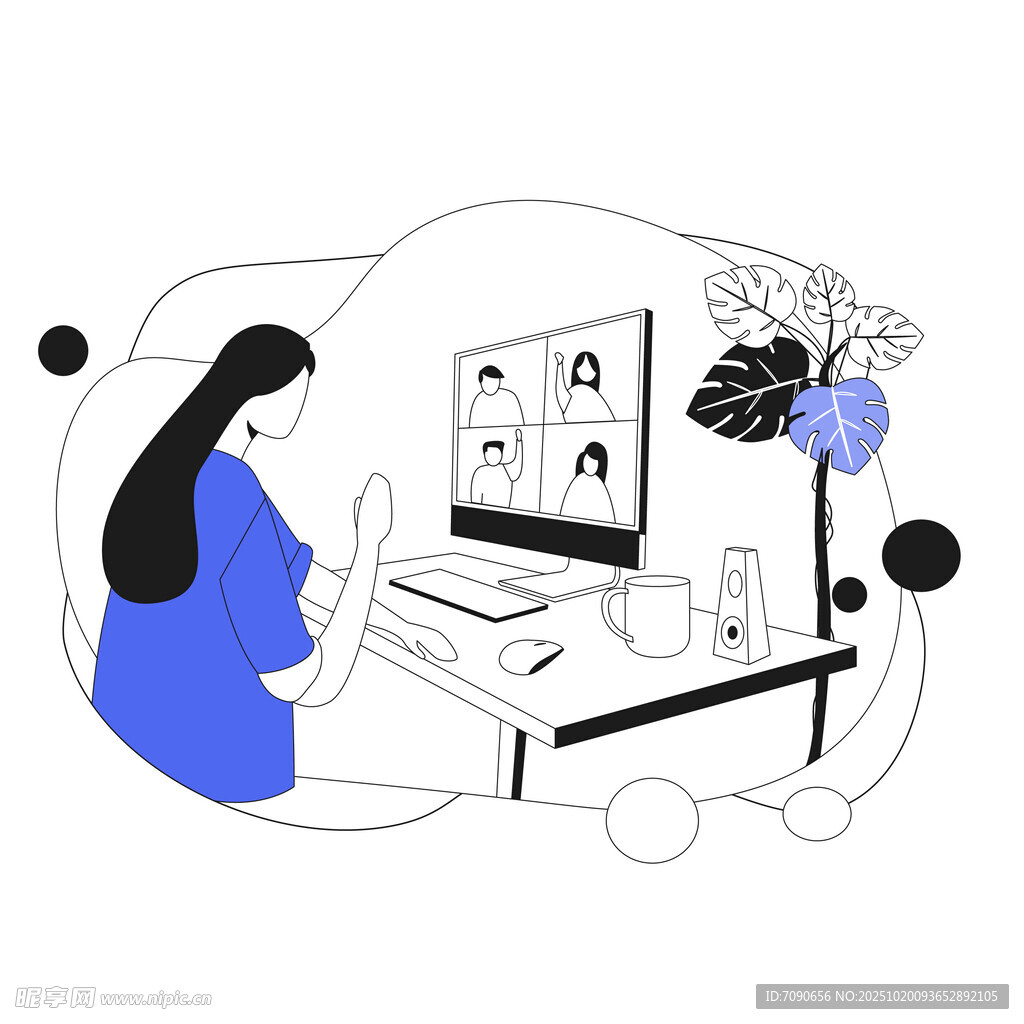 女性专注电脑前创意工作
