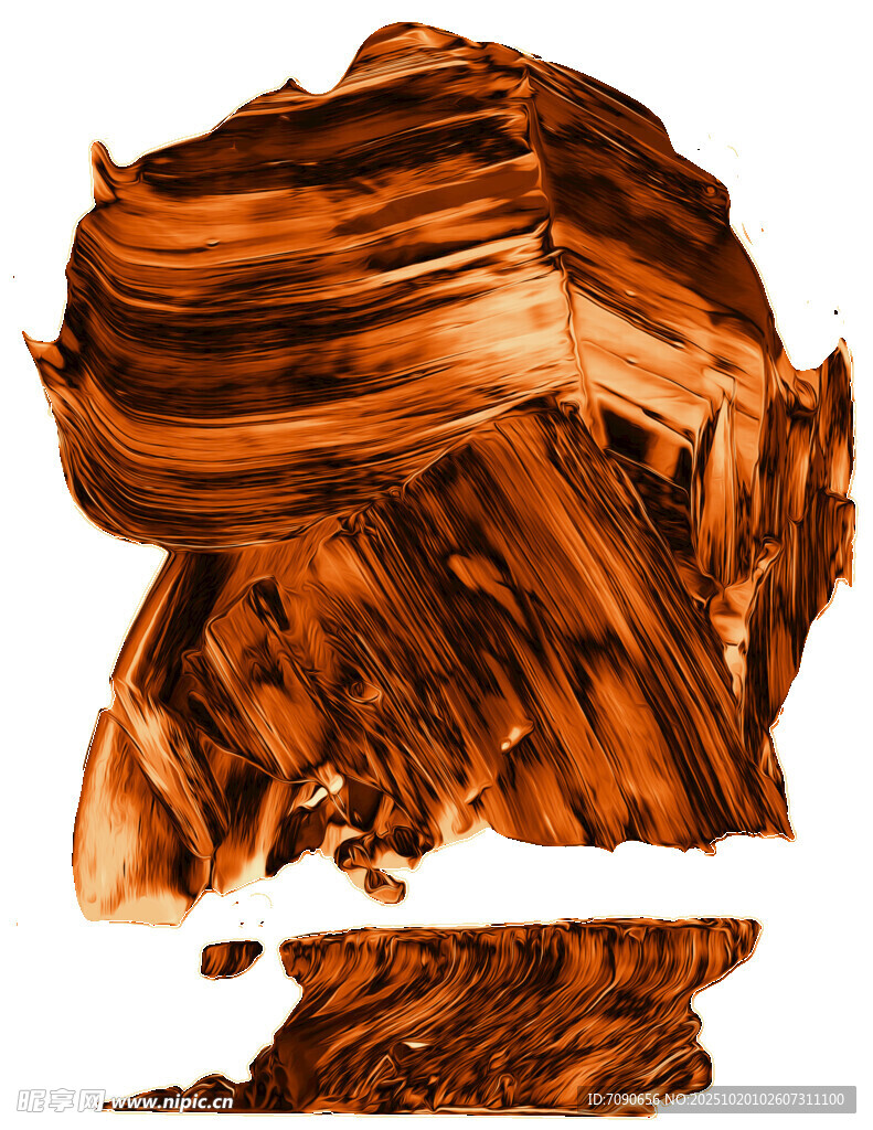抽象橙色笔触艺术画面