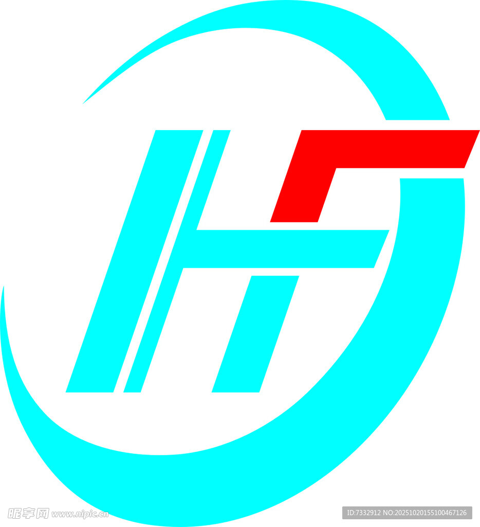 蓝红相间的字母标志