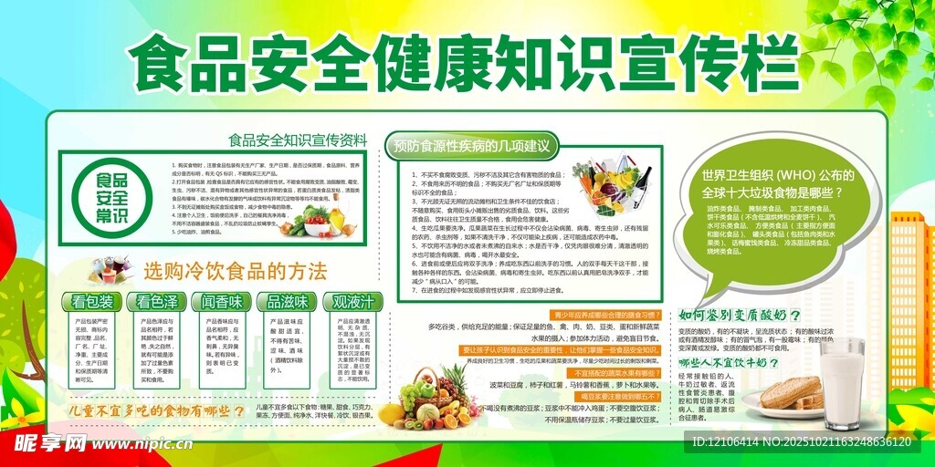 食品安全健康知识宣传栏