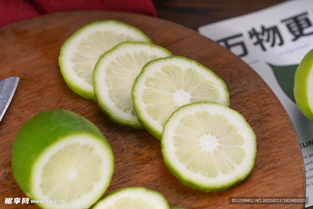 新鲜青柠切片展示