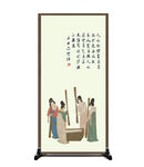 古风仕女捣练图屏风