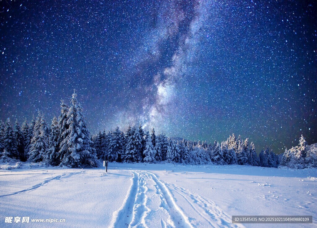 星空 雪地