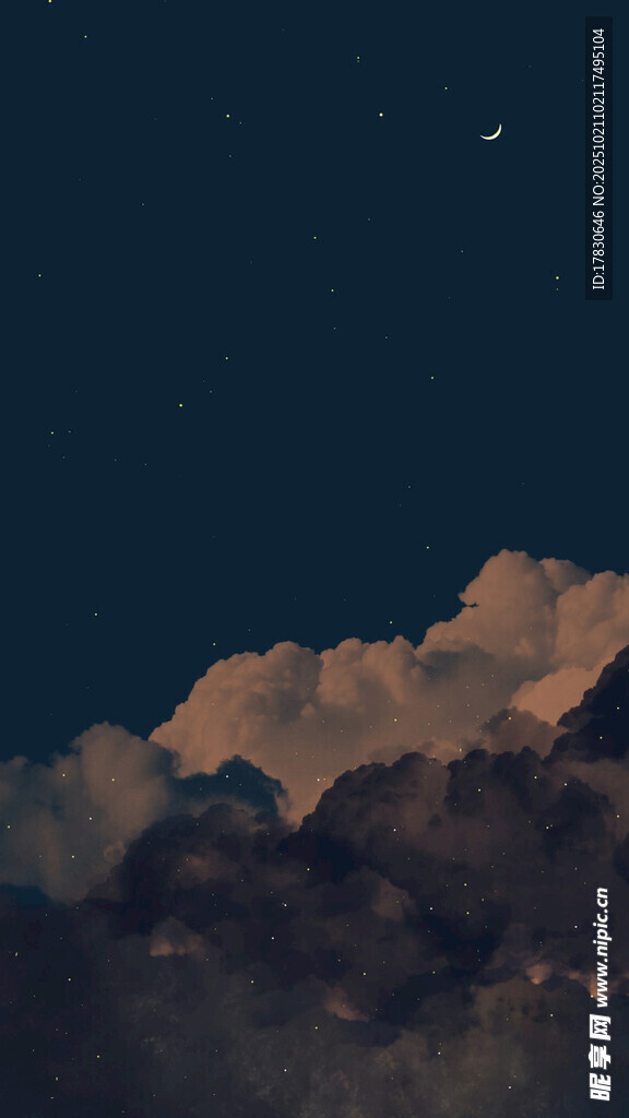 夜幕下的山峦与天际