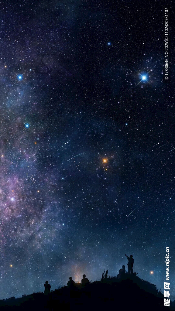 星空下的静谧山峦