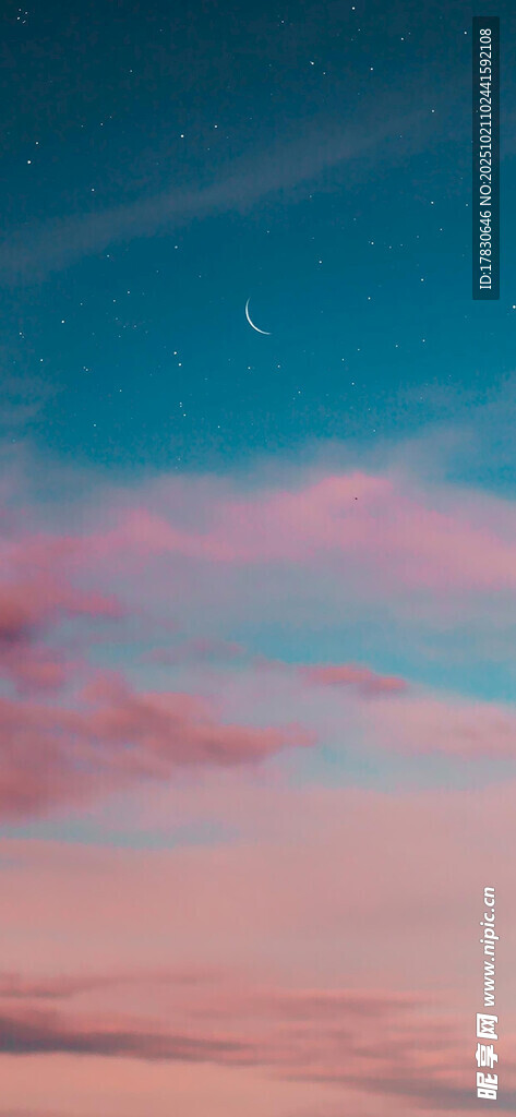 梦幻粉蓝天空美景