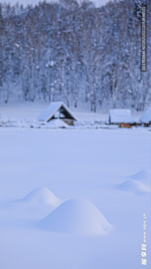 雪野中的静谧小屋