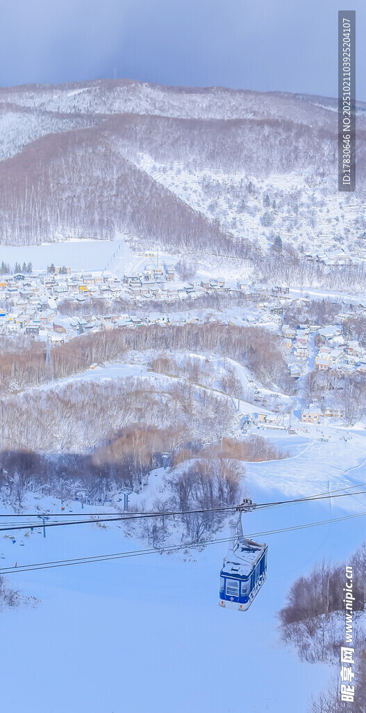 雪野中的蓝色车辆
