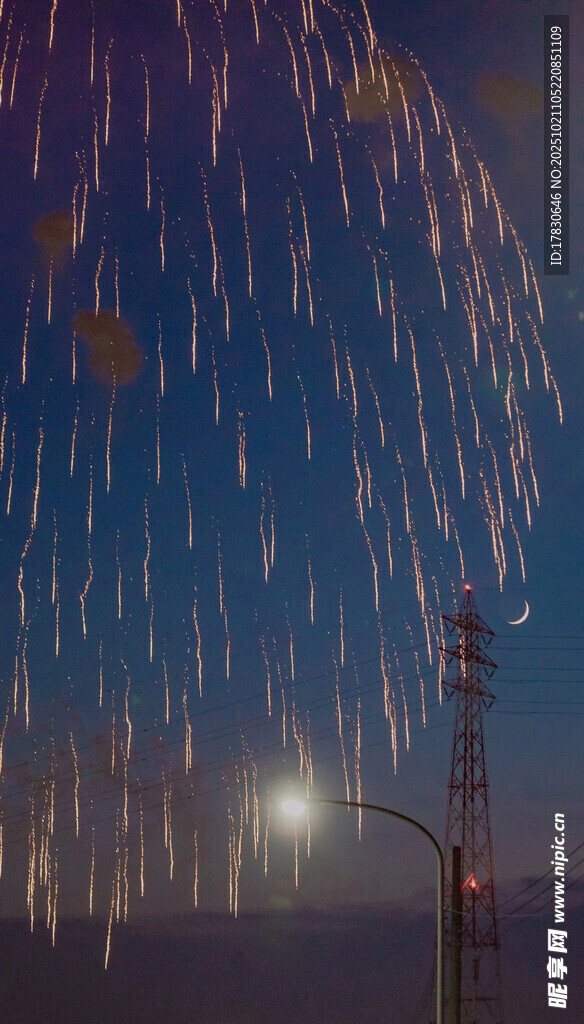 夜空绽放的绚烂烟花