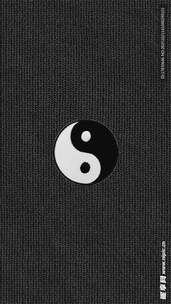黑色背景上的阴阳符号