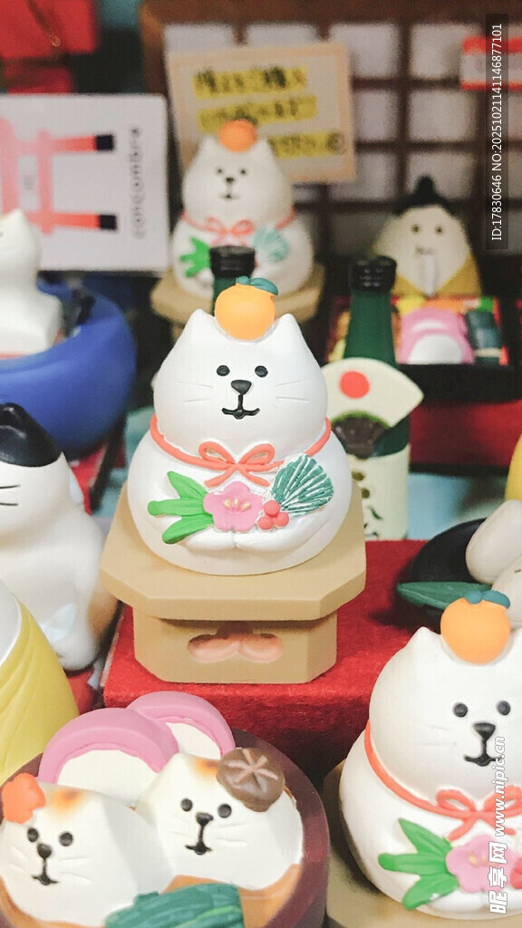 可爱招财猫摆件展示
