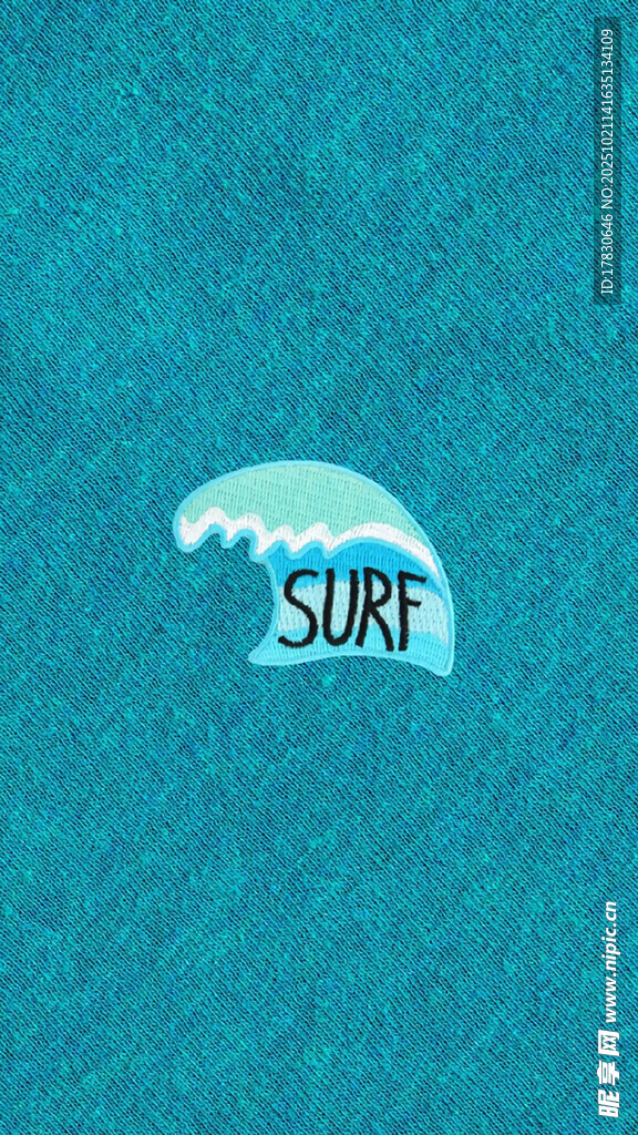 蓝色海浪冲浪标志