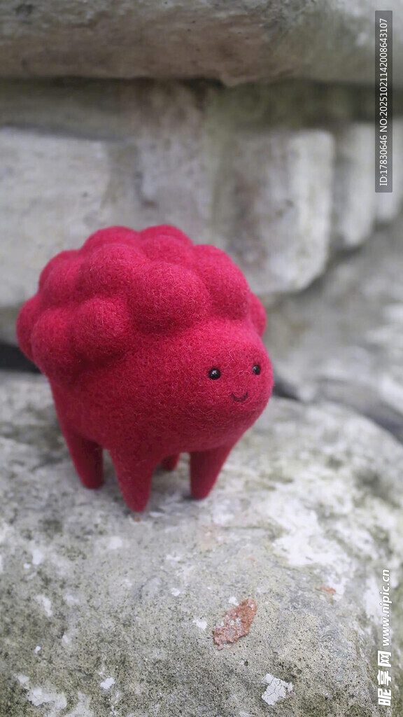 红色毛绒小象摆件