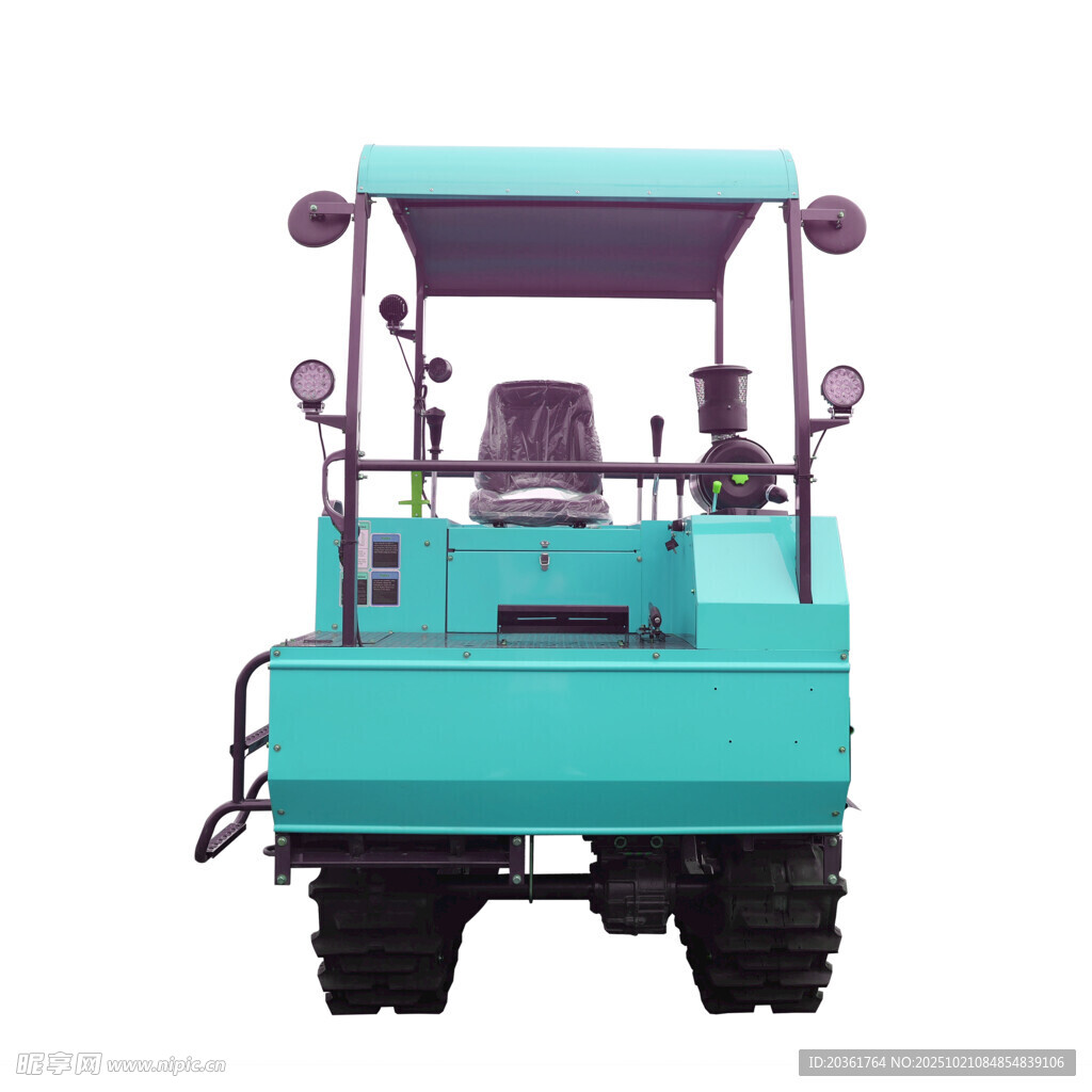 蓝色小型工程压路车