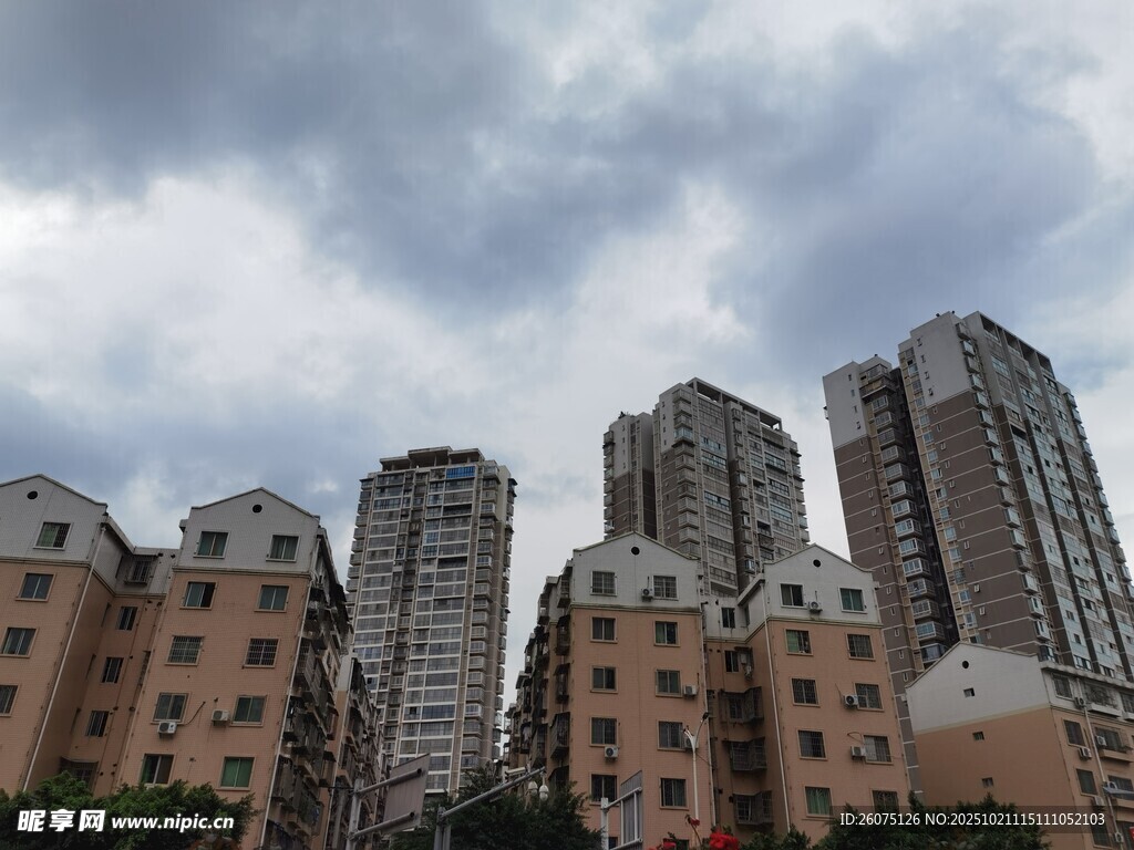 城市高楼建筑群景观