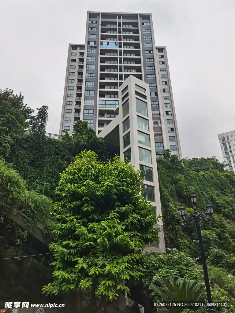 山林间的现代高层住宅
