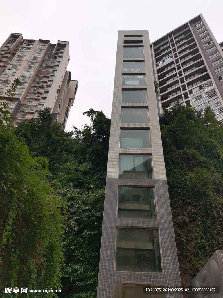 城市中高耸的现代建筑