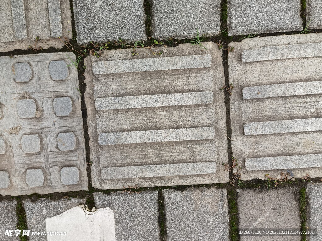 纹理独特的路面砖块