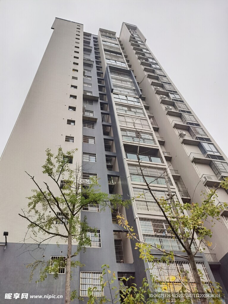 高层住宅楼外观景观