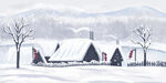 雪天乡村背景