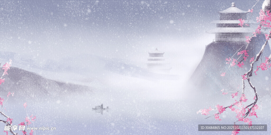 雪天古风背景