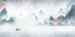 雪天山水背景