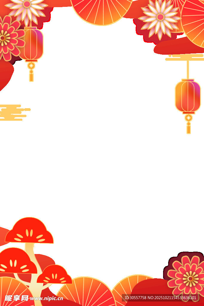 中式节庆装饰边框图案