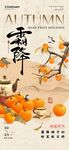 秋季霜降柿子插画场景