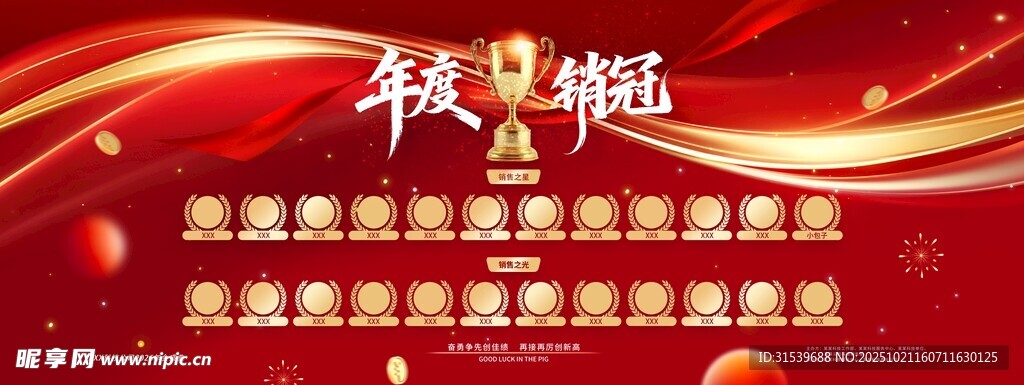 龙虎榜红金年会年度销冠展板